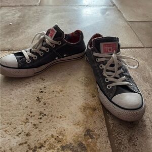 Converse All Star Grey Sneakers with floral accents